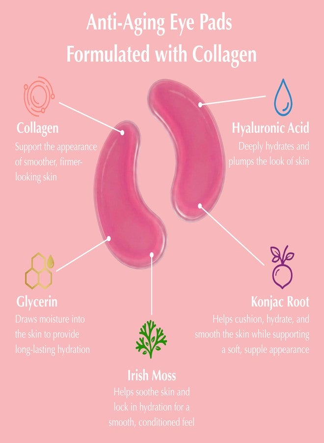 سباسكريبشنز لصقات سبا سكريبشنز الكولاجين الهيدروجيلية للعين - أقنعة مضادة للتجاعيد للهالات السوداء والانتفاخات، وسادات جل مرطبة ومشدة للعين للرجال والنساء للعناية اليومية المنعشة بالبشرة، 24 زوجًا - Image 2